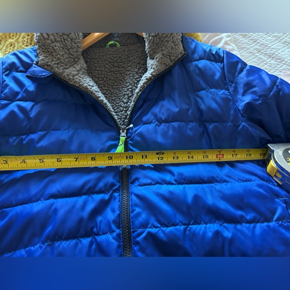 J Crew Boys Blue Reversible Fleece Puffer - Picture 3 of 5